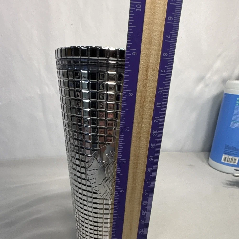 Starbucks Silver Studded Mirror Disco Ball Grid Tumbler w/ Lid - Coffee & Tea